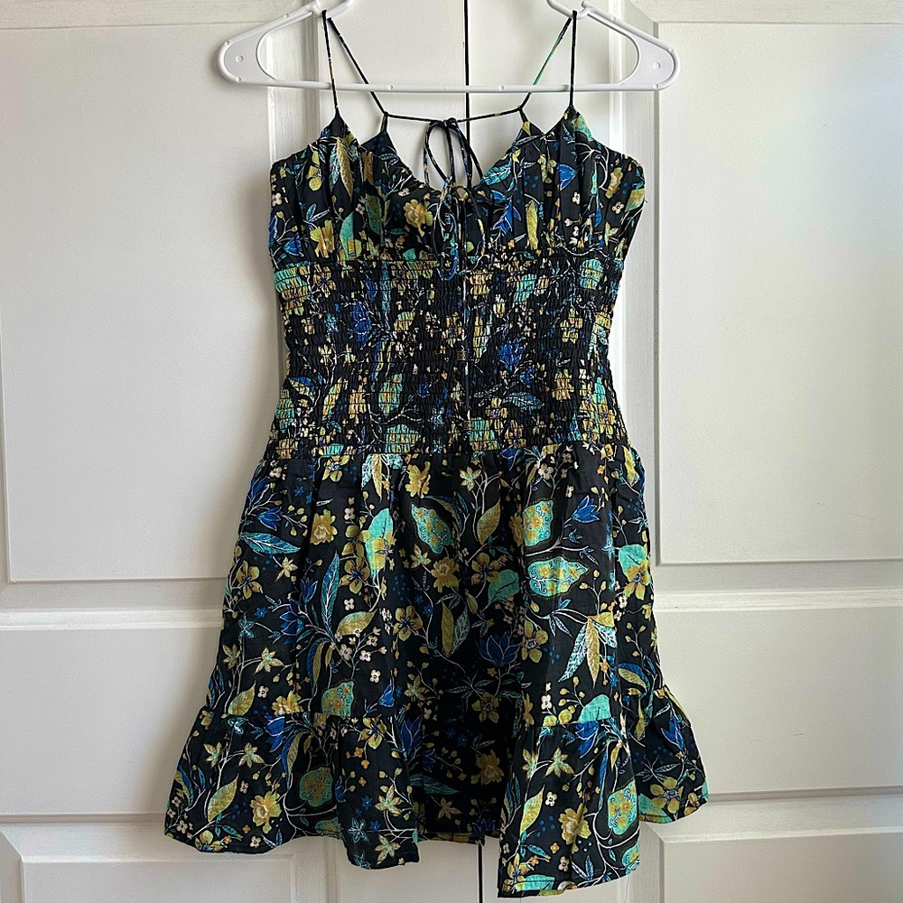 Anthropology floral drop waist dress